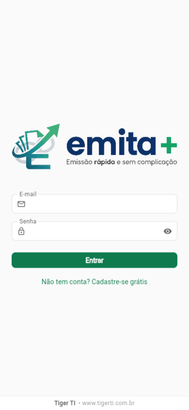 Tela inicial de login do AlugueiMais